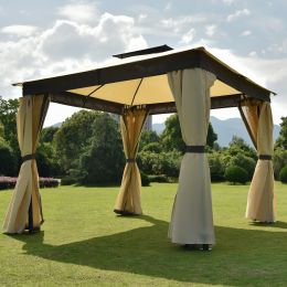 Gazebo Canopy Soft Top Outdoor Patio Gazebo Tent Garden Canopy For Your Yard, Patio, Garden, Outdoor Or Party (Color: Khaki)