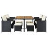 Backyard Garden Pe Wicker For 8 People Dining Table Set
