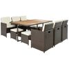 Backyard Garden Pe Wicker For 8 People Dining Table Set