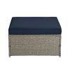 Outdoor Garden Patio Furniture 5-Piece Brown Pe Rattan Wicker Sectional Cushioned Sofa Sets