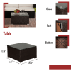 Outdoor Garden Patio Furniture 6-Piece Brown Pe Rattan Wicker Sectional  Cushioned Sofa Sets