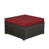 Outdoor Garden Patio Furniture 6-Piece Brown Pe Rattan Wicker Sectional  Cushioned Sofa Sets
