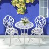 3-Piece Bistro Table Set, Cast Aluminum Outdoor Bistro Furniture Set, Patio Bistro Sets With Small Round Table And 2 Chairs For Porch, Lawn, Garden, B