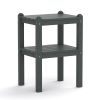 Double Outdoor Side Table, Rectangular Patio Side Table 14.2' X 18.5' X 22.6' In Hdpe, Weather Resistant And Waterproof For Camping, Picnic, Cookouts,