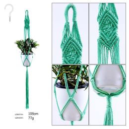 Macrame Plant Hanger With Hooks Different Tiers Handmade Cotton Rope Hanging Planters Set Flower Pots Holder Hanger Stand Indoor Outdoor Boho Home Dec (Option: Style 1)