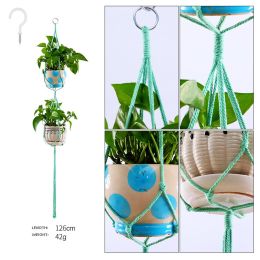 Macrame Plant Hanger With Hooks Different Tiers Handmade Cotton Rope Hanging Planters Set Flower Pots Holder Hanger Stand Indoor Outdoor Boho Home Dec (Option: Style 5)