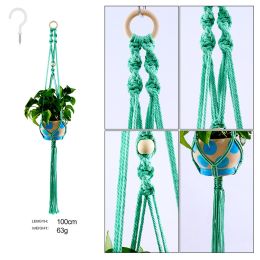 Macrame Plant Hanger With Hooks Different Tiers Handmade Cotton Rope Hanging Planters Set Flower Pots Holder Hanger Stand Indoor Outdoor Boho Home Dec (Option: Style 3)