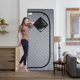 Sojourner Portable Sauna For Home - Steam Sauna Tent, Personal Sauna - Sauna Heater, Tent, Chair, Remote Included For Home Sauna - Enjoy Your Own Pers (Color: Grey)