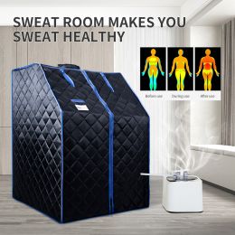 Sojourner Portable Sauna For Home - Steam Sauna Tent;  Personal Sauna - Sauna Heater;  Tent;  Chair;  Remote Included For Home Sauna - Enjoy Your Own (Color: Black)