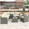 Patio Furniture Set, 5 Piece Outdoor Conversation Set, With Coffee Table, Cushions And Single Chair