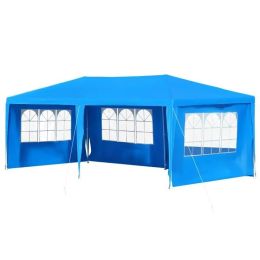 Outdoor Activities Wedding Large 10' X 20' Gazebo Canopy Party Tent (Color: Blue)