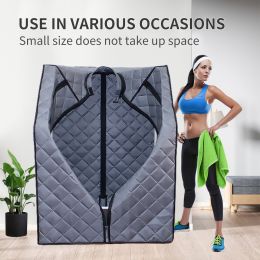 Sojourner Portable Sauna For Home - Steam Sauna Tent;  Personal Sauna - Sauna Heater;  Tent;  Chair;  Remote Included For Home Sauna - Enjoy Your Own (Color: Grey)