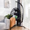 Swing Egg Chair  Stand Indoor Outdoor Wicker Rattan Patio Basket Hanging Chair With C Type Bracket