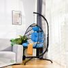 Swing Egg Chair  Stand Indoor Outdoor Wicker Rattan Patio Basket Hanging Chair With C Type Bracket