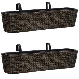Garden Planters 2 Pcs Water Hyacinth Brown (Color: Brown)