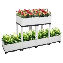 6Pcs Free Splicing Injection Planting Box Xh (Color: White)