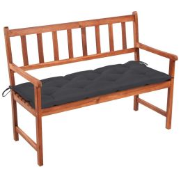 Garden Bench With Cushion 47.2" Solid Acacia Wood (Color: Brown)