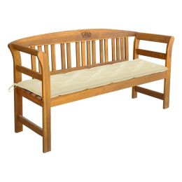 Garden Bench With Cushion 61.8" Solid Acacia Wood (Color: Brown)