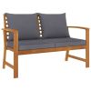 Garden Bench 47.2" With Dark Gray Cushion Solid Acacia Wood