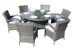 Direct Wicker Outdoor Patio Furniture 7Pcs Cast Aluminum Dining Table And Chair