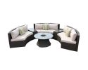 Direct Wicker Outdoor And Garden Patio Sofa Set 6Pcs Reconfigurable Stylish And Modern Style With Seat Cushion And Coffee Table