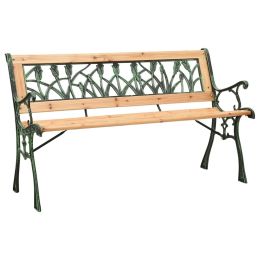 Garden Bench 48" Cast Iron And Solid Firwood (SKU: 312031)