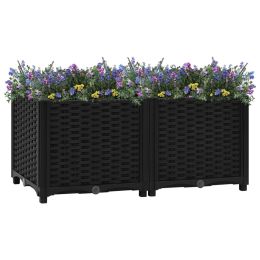 Raised Bed 31.5"X15.7"X15" Polypropylene (Color: Black)