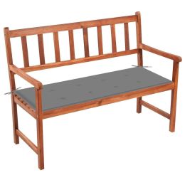 Patio Bench With Cushion 47.2" Solid Acacia Wood (Color: Brown)
