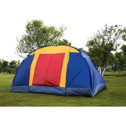 Bosonshop Outdoor 8 Person Camping Tent Easy Set Up Party Large Tent For Traveling Hiking With Portable Bag, Blue (Color: Blue)