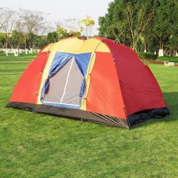Bosonshop Outdoor 8 Person Camping Tent Easy Set Up Party Large Tent For Traveling Hiking With Portable Bag, Blue (Color: Red)
