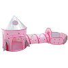 3 In 1 Rocket Ship Play Tent - Indoor/Outdoor Playhouse Set For Babies,Toddleers, Pink