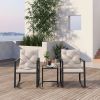 3 Pieces Patio Set Outdoor Patio Furniture Sets Modern Rocking Chair Furniture Sets Clearance Cushioned Chairs Conversation Sets With Coffee Table For
