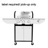 4-Burner Propane Gas Grill With Side Burner, Stainless Steel, Cabinet For Bbq (Only For Pickup)