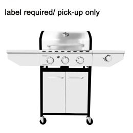 4-Burner Propane Gas Grill With Side Burner, Stainless Steel, Cabinet For Bbq (Only For Pickup) (Grill Size: 3-Burner)