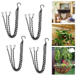Hanging Pendant Chain Pot Flowers Basket Plants Replacement Lanterns Decoration (Color: Silver)
