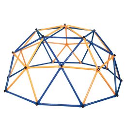 Children Dome Climber Playground Kids Swing Set Climbing Frame Backyard Gym Develop Confidence For Fun Indoor Outdoor Xh (Color: Blue & Yellow)