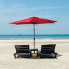 Outdoor Patio Umbrella Table Market Umbrella With Push Button Tilt And 360 Degree Rotation Crank For Garden, Deck, Backyard, Pool Xh