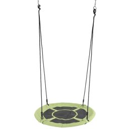 (Do Not Sell On Ebay) 40" Kids Outdoor Round Net Hanging Rope Nest Tree Swing Children Patio Toys Rt (Color: Green)