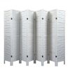 Sycamore Wood 8 Panel Screen Folding Louvered Room Divider