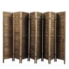 Sycamore Wood 8 Panel Screen Folding Louvered Room Divider