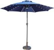 9 Ft Market Outdoor Aluminum Table Umbrella With Solar Led Led Lights And Push Button Tilt