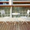 Premium Steel Patio Bistro Set, Folding Outdoor Patio Furniture Sets, 3 Piece Patio Set Of Foldable Patio Table And Chairs