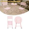 Premium Steel Patio Bistro Set, Folding Outdoor Patio Furniture Sets, 3 Piece Patio Set Of Foldable Patio Table And Chairs