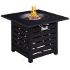 32 In. Square Ceramic Tile Top Outdoor Gas Fire Pit With Lava Rocks-Black, Only For Pick Up
