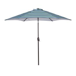 Outdoor Patio 8.6-Feet Market Table Umbrella With Push Button Tilt And Crank[Umbrella Base Is Not Included] (Color: Blue)