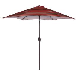 Outdoor Patio 8.6-Feet Market Table Umbrella With Push Button Tilt And Crank[Umbrella Base Is Not Included] (Color: Red)