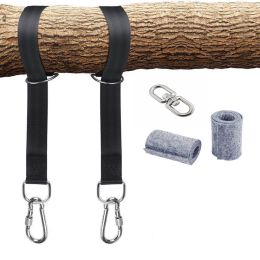 Camping Hammock Strap With Safety Lock Suspension Swing Rope (Color: Gray)