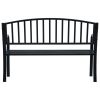 Garden Bench 49.2" Black Steel