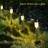 12 Pcs Led Stainless Steel Outdoor Garden Solar Lights For Pathway Walkway Patio Yard Lawn Cool White Xh