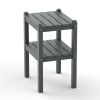 Double Outdoor Side Table, Rectangular Patio Side Table 14.2' X 18.5' X 22.6' In Hdpe, Weather Resistant And Waterproof For Camping, Picnic, Cookouts,